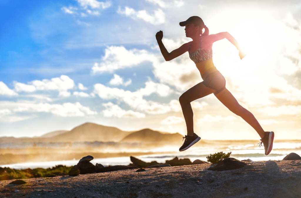woman running in the sun
